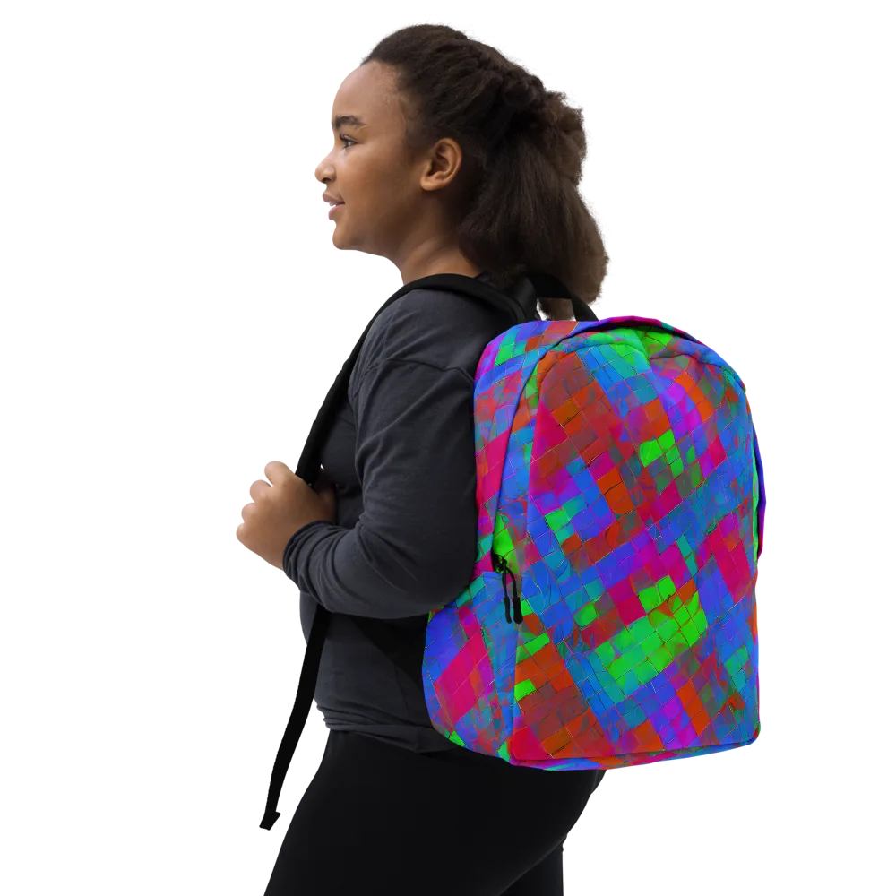 Chromatic Tapestry on Minimalist Backpack — Right Front