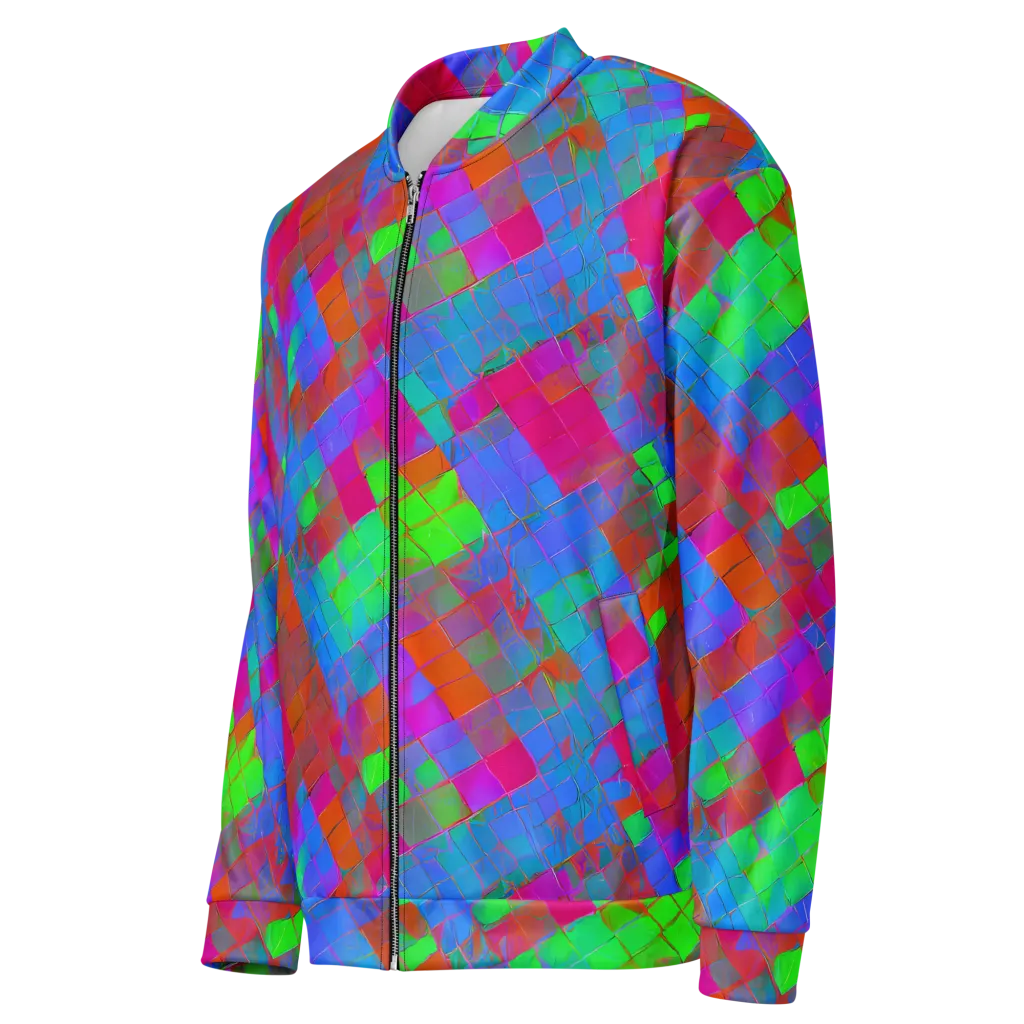 Chromatic Tapestry on Bomber Jacket — Left Front