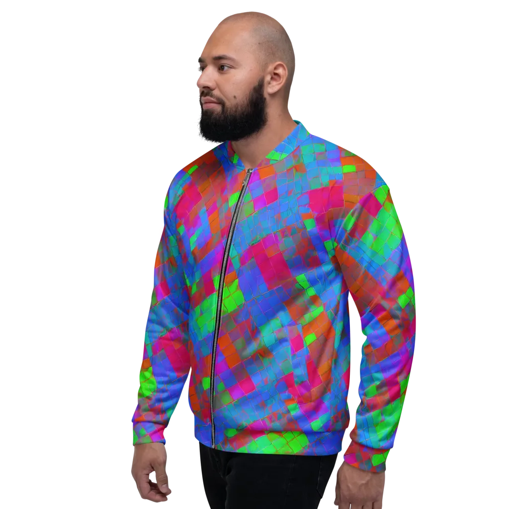 Chromatic Tapestry on Bomber Jacket — Left