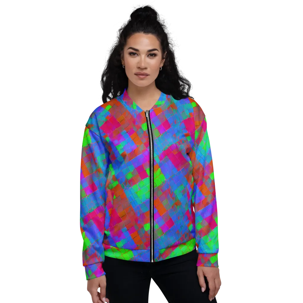 Chromatic Tapestry on Bomber Jacket — Front