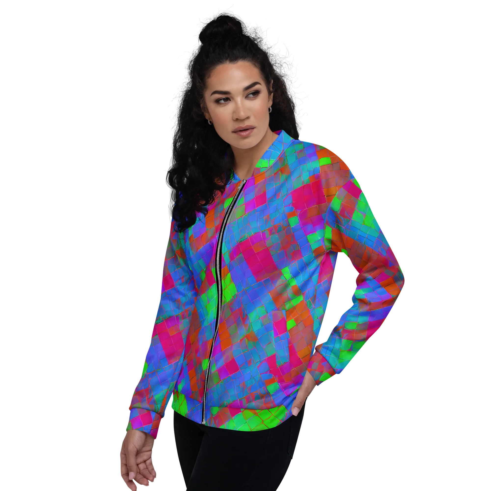 Chromatic Tapestry on Bomber Jacket — Left