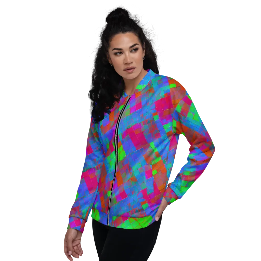 Chromatic Tapestry on Bomber Jacket — Left