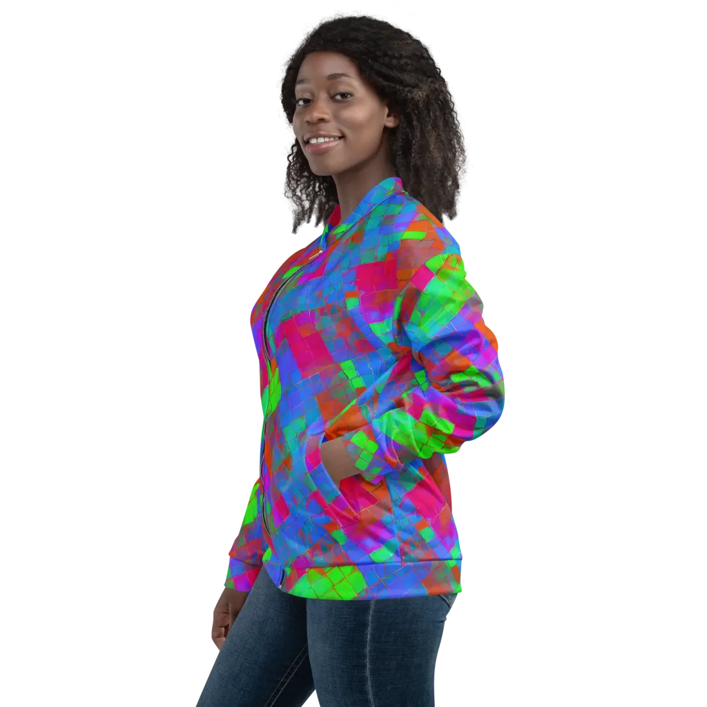 Chromatic Tapestry on Bomber Jacket — Left