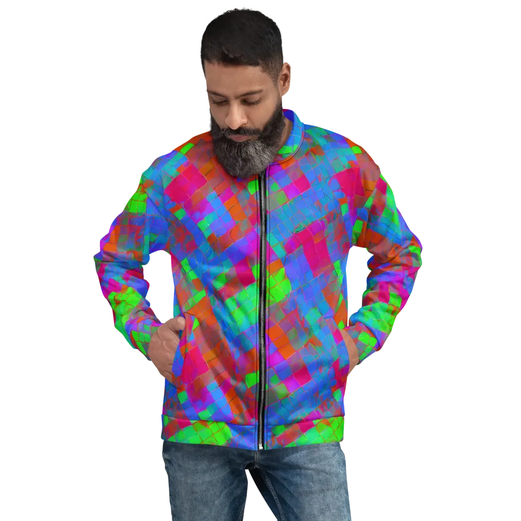 Chromatic Tapestry on Bomber Jacket — Front