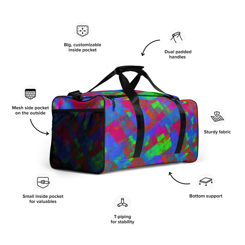 Chromatic Tapestry on Duffle Bag — Right Front