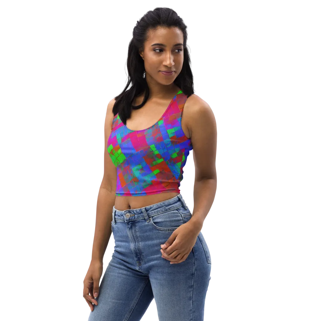 Chromatic Tapestry on Crop Top — Left Front