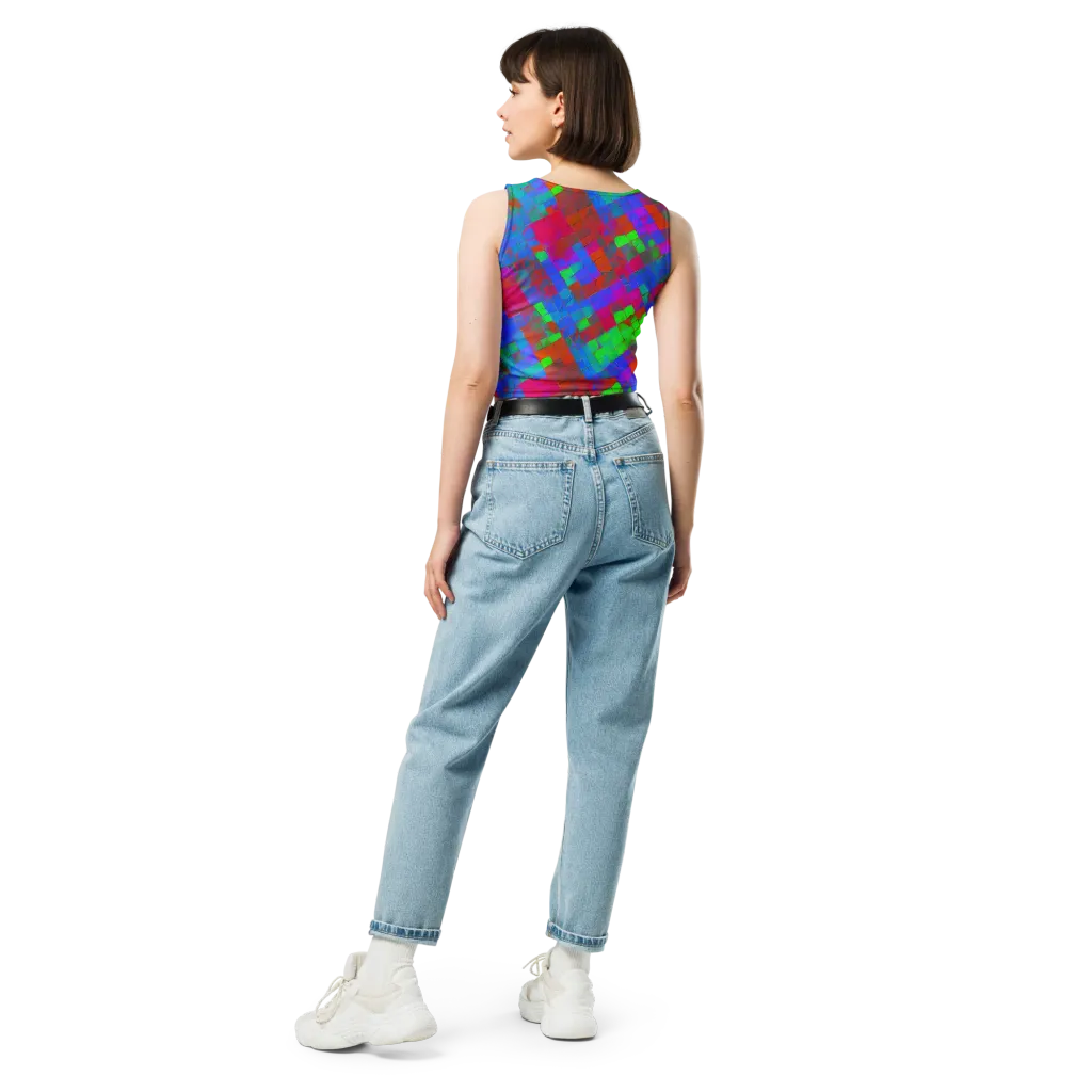 Chromatic Tapestry on Crop Top — Back