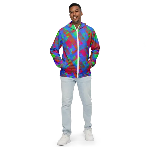 Chromatic Tapestry on a Men's Windbreaker