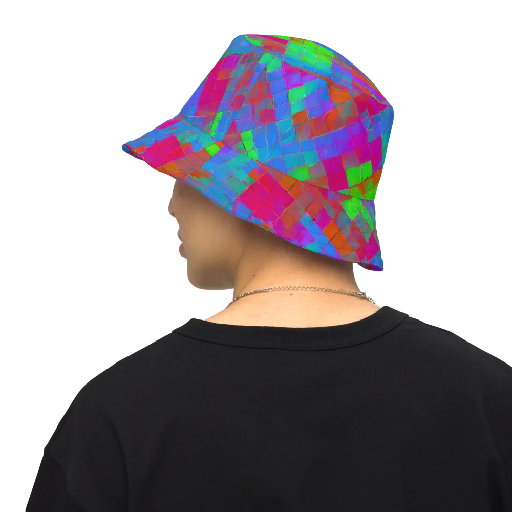 Chromatic Tapestry on Reversible Bucket Hat — Back Inside