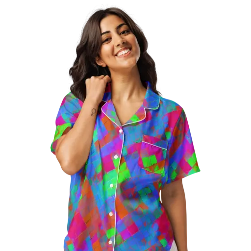 Chromatic Tapestry on a Women's Short Sleeve Pajama Top