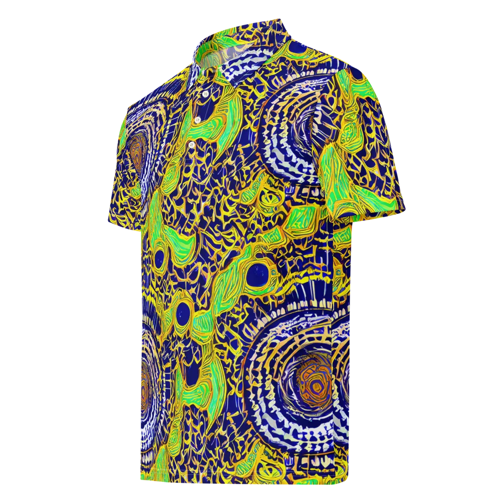 Cobalt Plumage on Men's Slim Fit Polo Shirt — Left Front