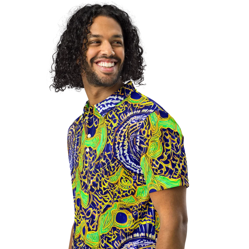 Cobalt Plumage on Men's Slim Fit Polo Shirt — Left Front