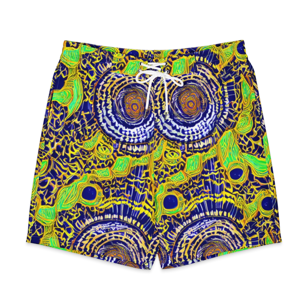 Cobalt Plumage on Men's Board Shorts — Front