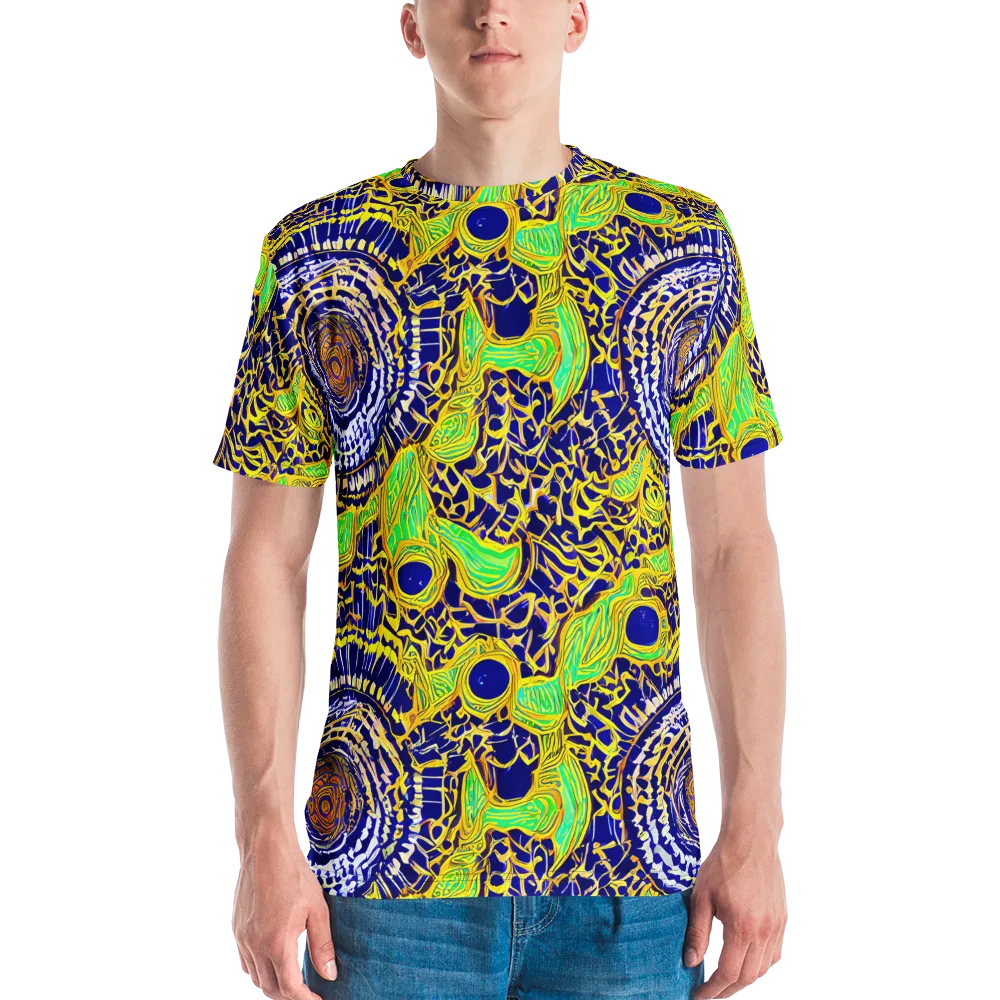 Cobalt Plumage on Men's Crew Neck T-Shirt — Front