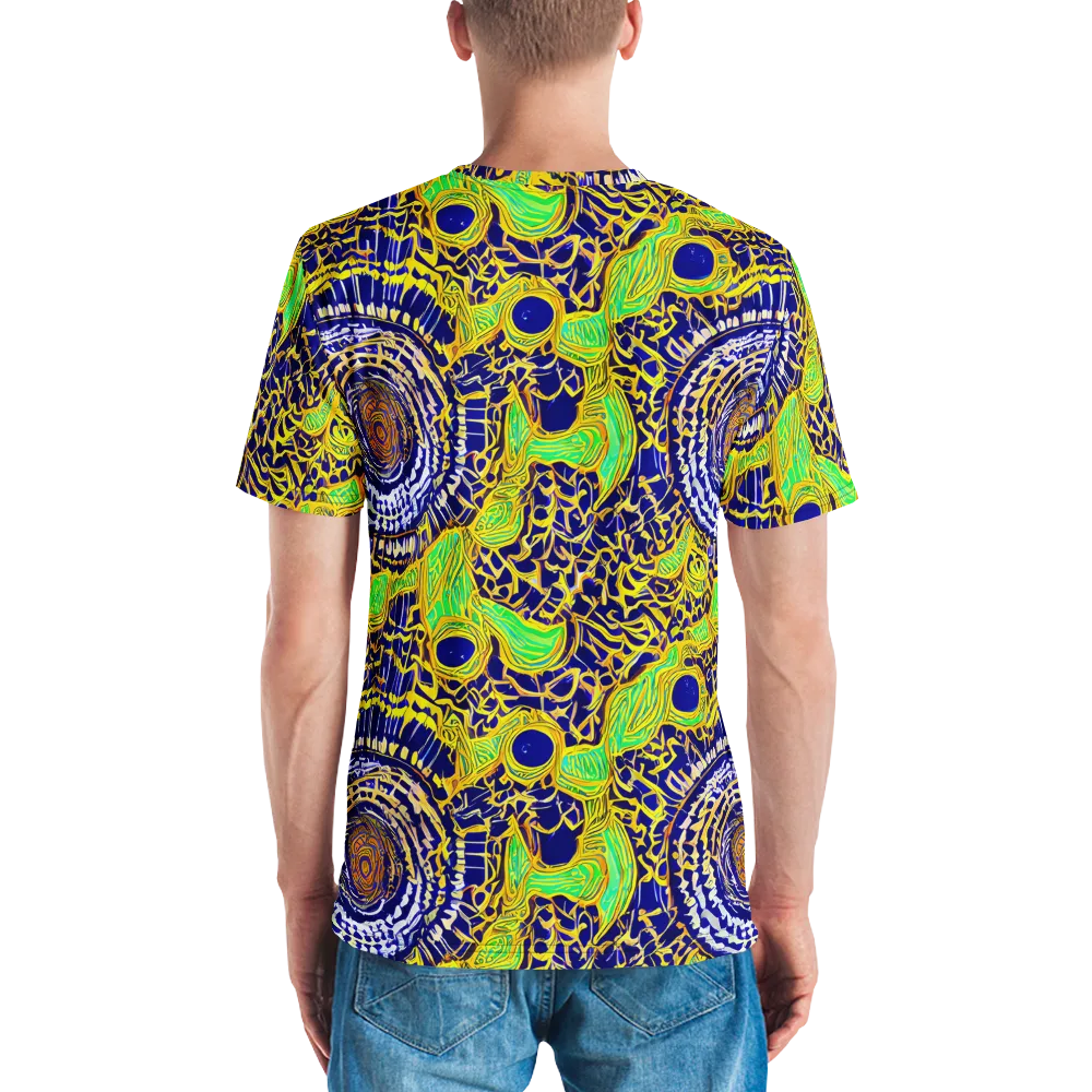 Cobalt Plumage on Men's Crew Neck T-Shirt — Back
