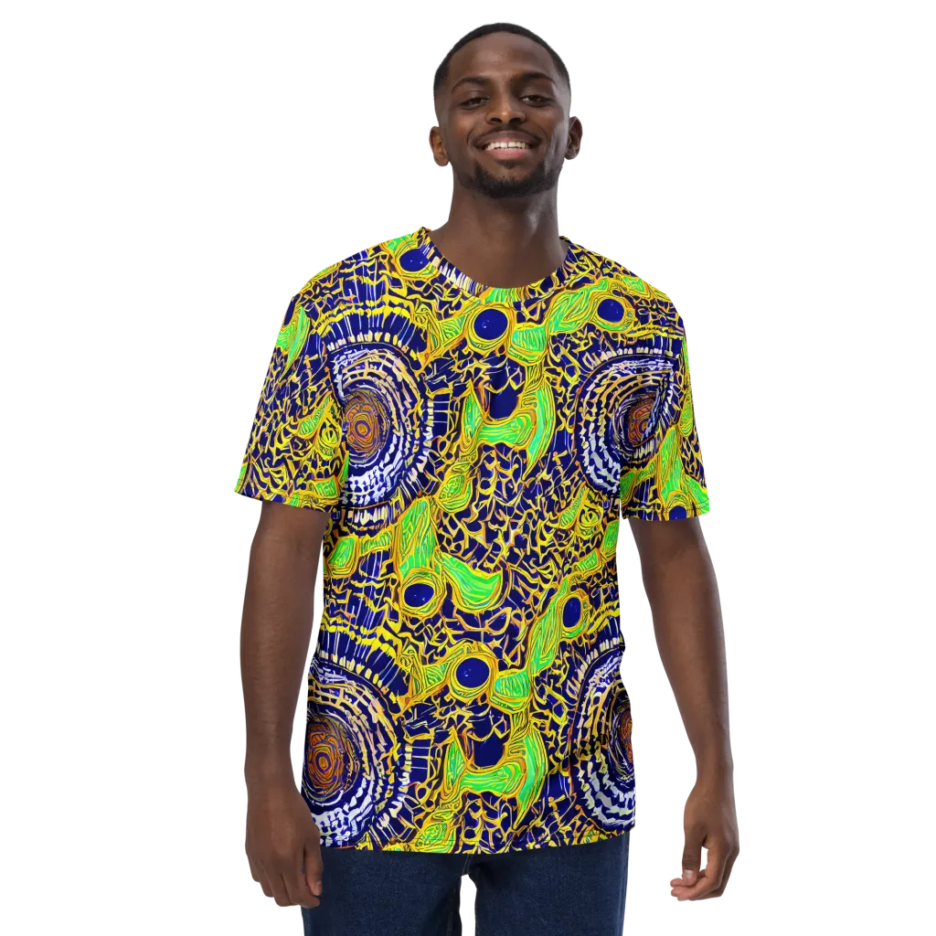 Cobalt Plumage on Men's Crew Neck T-Shirt — Front
