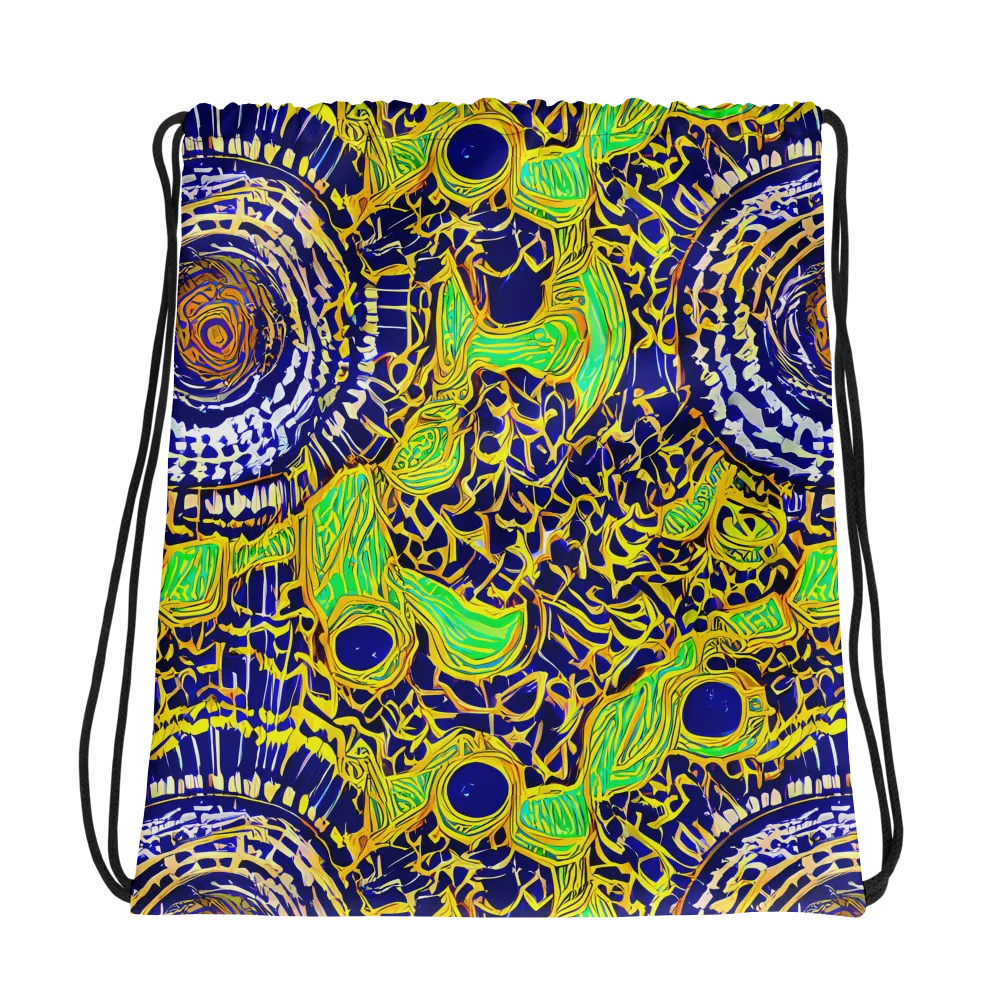 Cobalt Plumage on Drawstring Bag — Photo