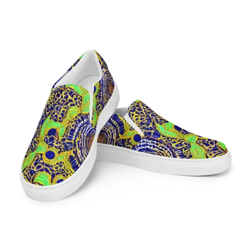 Cobalt Plumage on a Women's Slip-On Canvas Shoes