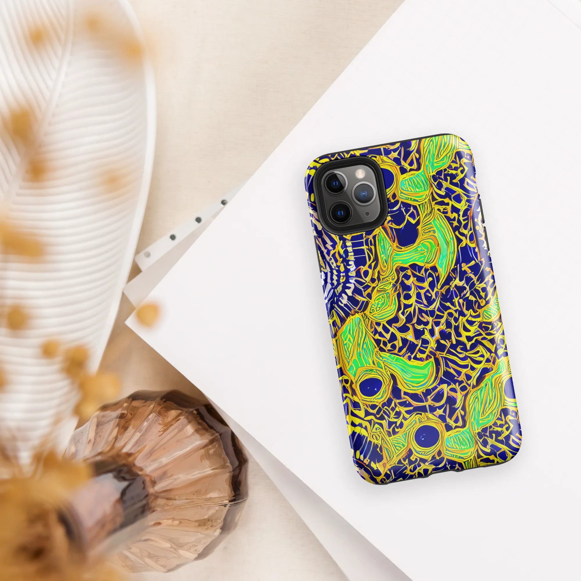 Cobalt Plumage on Tough Case for iPhone® — Front