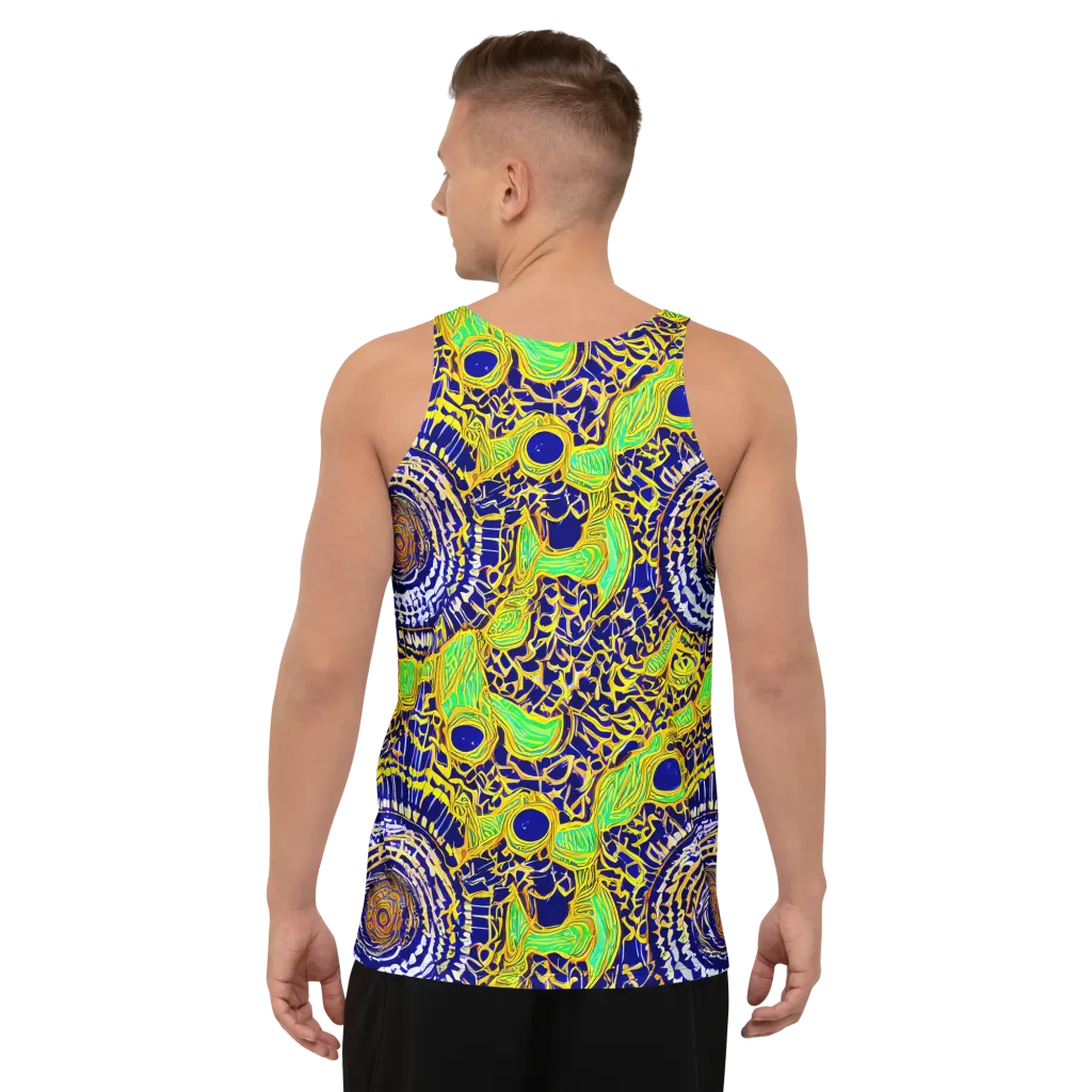 Cobalt Plumage on Men's Tank Top — Back