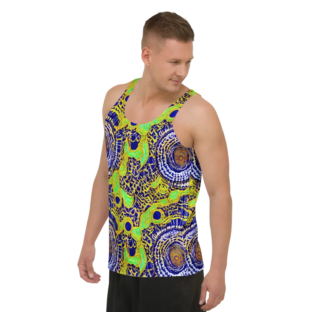 Cobalt Plumage on Men's Tank Top — Left Front