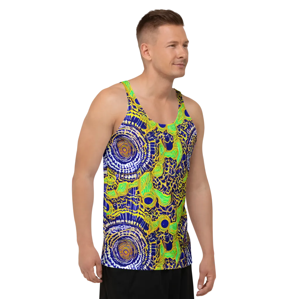 Cobalt Plumage on Men's Tank Top — Right Front