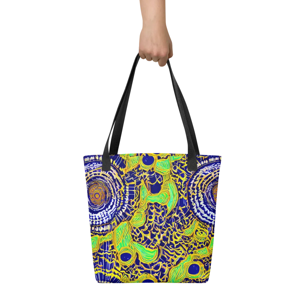 Cobalt Plumage on Tote Bag — Front