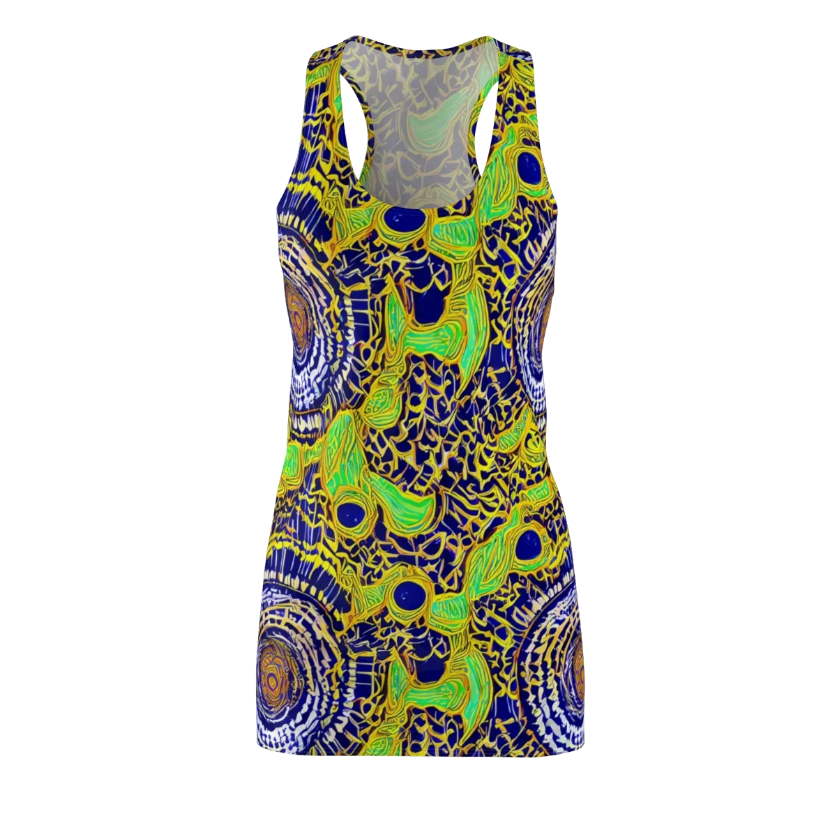 Cobalt Plumage on Racerback Dress — Front