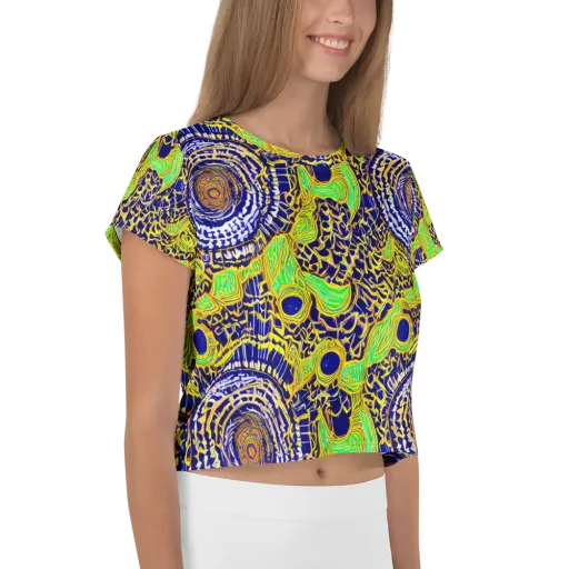 Cobalt Plumage on a Crop Tee