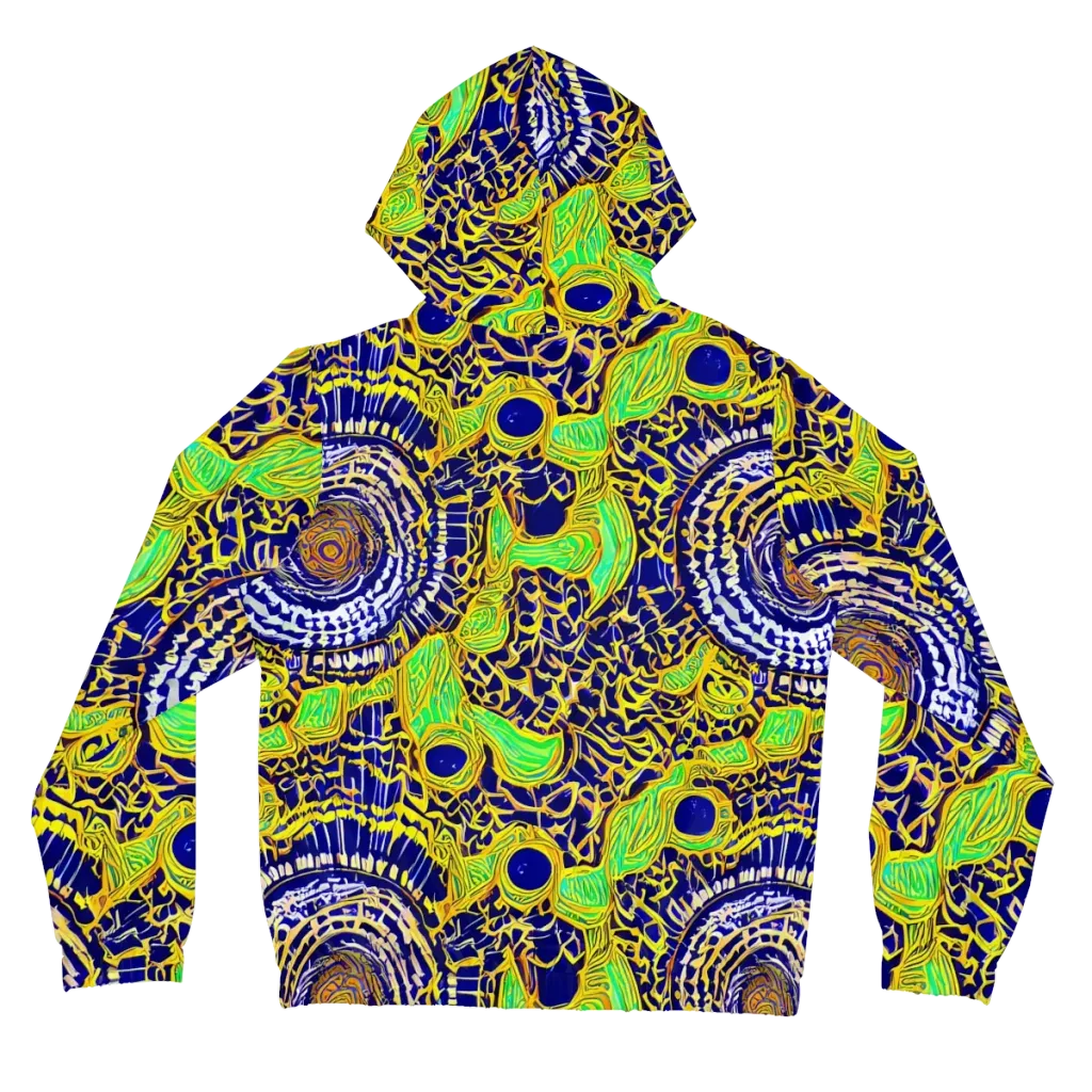 Cobalt Plumage on Women's Full-Zip Hoodie — Back