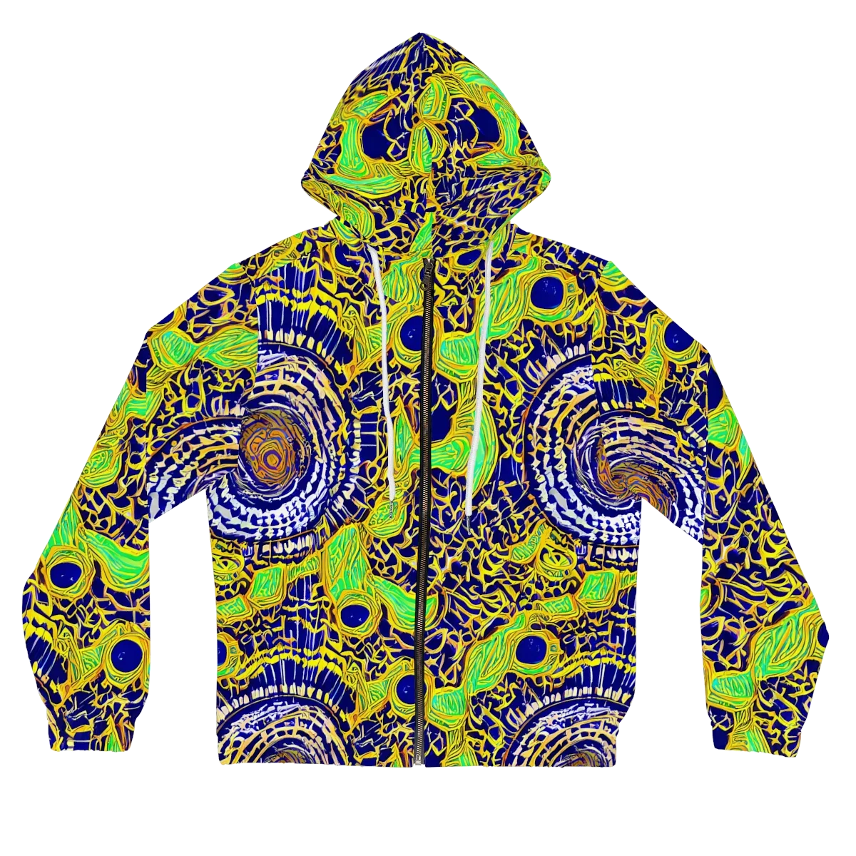 Cobalt Plumage on Women's Full-Zip Hoodie — Front