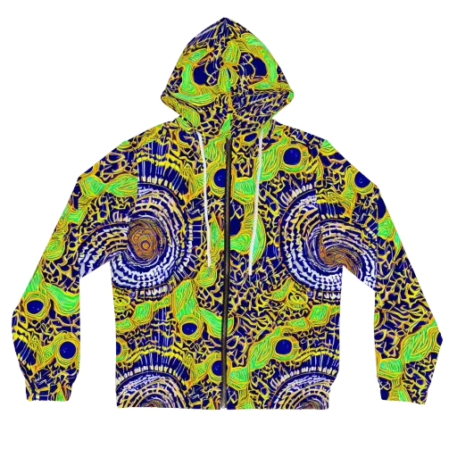 Cobalt Plumage on a Women's Full-Zip Hoodie