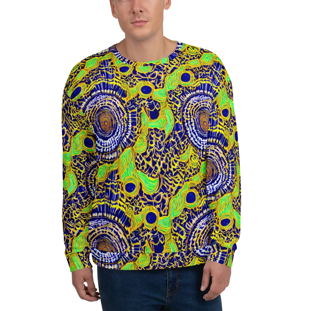 Cobalt Plumage on Sweatshirt — Front
