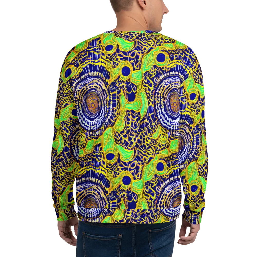 Cobalt Plumage on Sweatshirt — Back