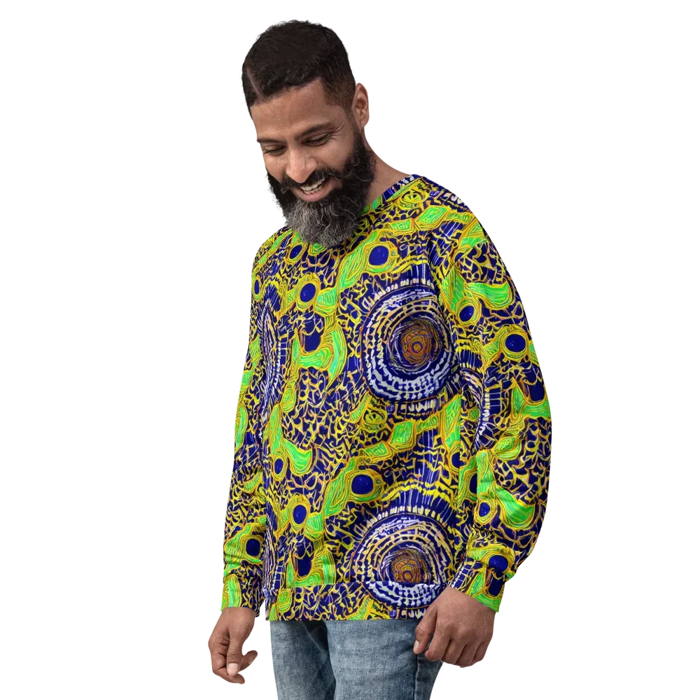 Cobalt Plumage on Sweatshirt — Left Front