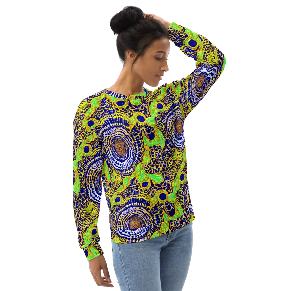 Cobalt Plumage on Sweatshirt — Right Front