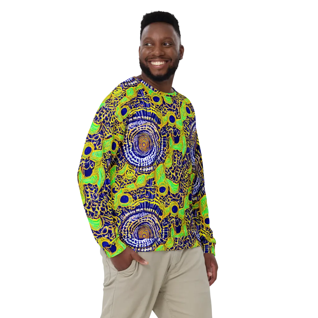 Cobalt Plumage on Sweatshirt — Front