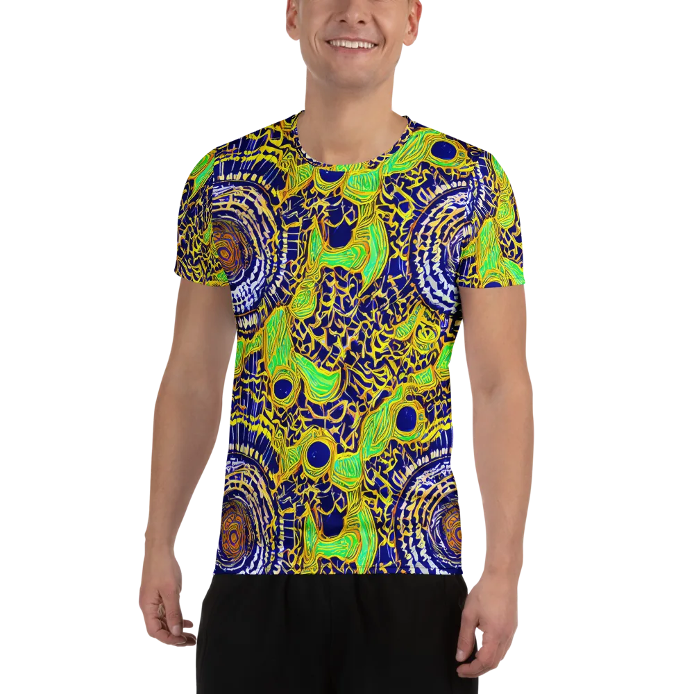 Cobalt Plumage on Men's Athletic T-Shirt — Front