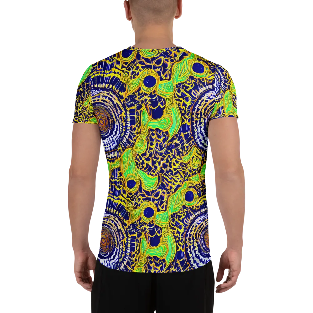 Cobalt Plumage on Men's Athletic T-Shirt — Back