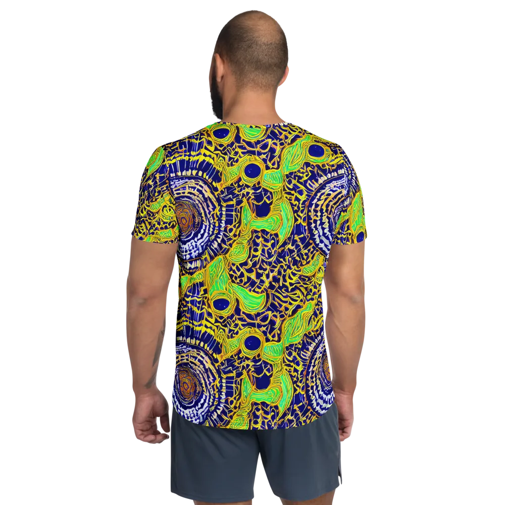 Cobalt Plumage on Men's Athletic T-Shirt — Back