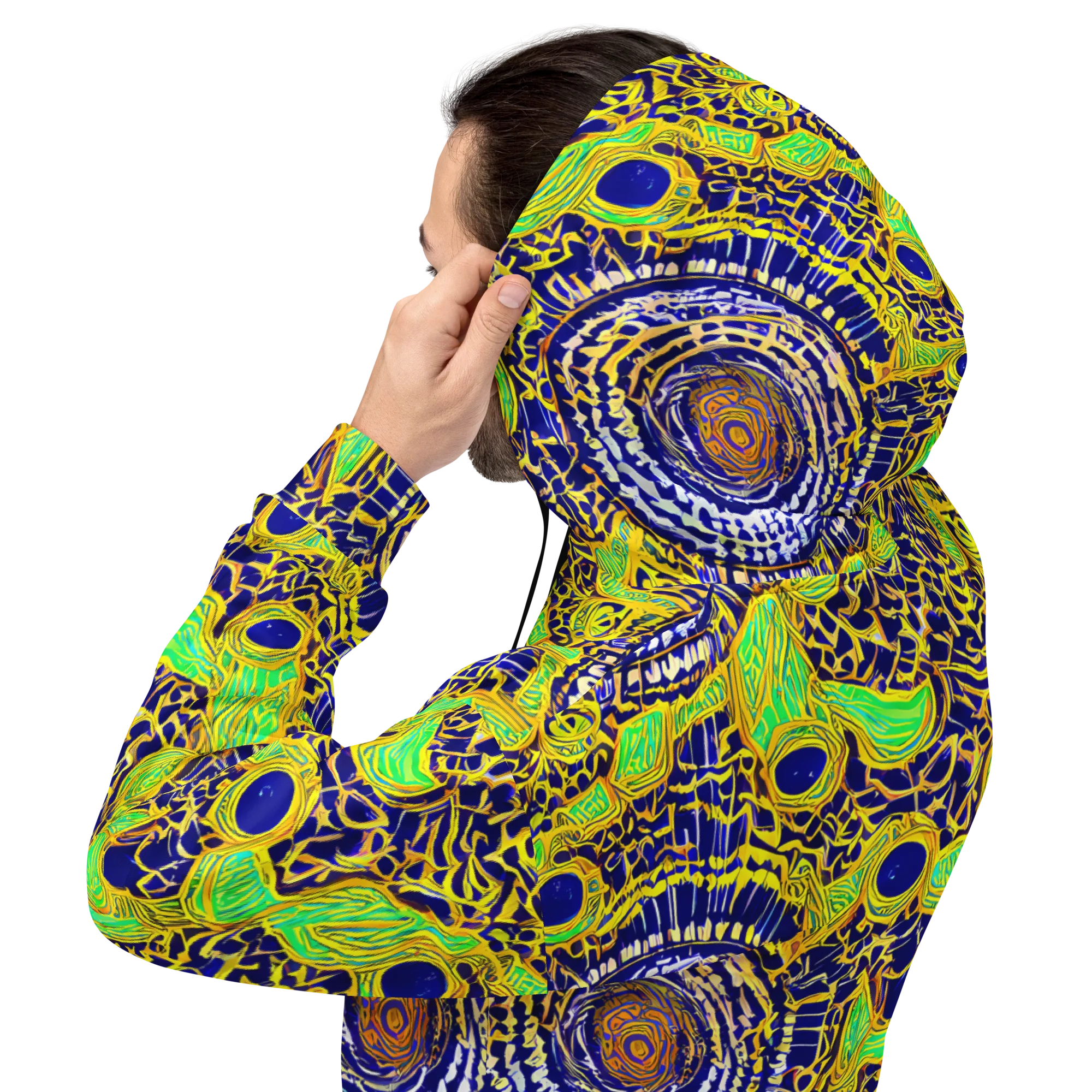 Cobalt Plumage on Hoodie — Back