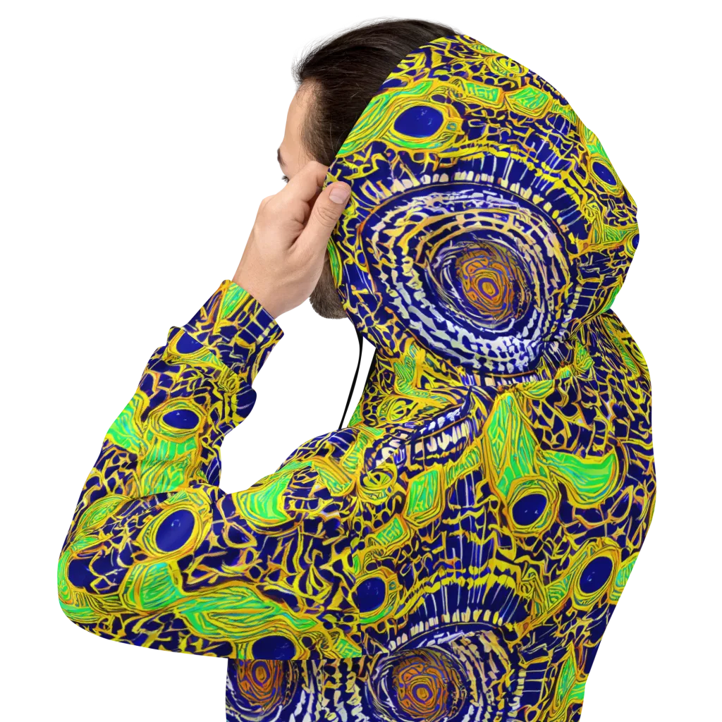 Cobalt Plumage on Hoodie — Back