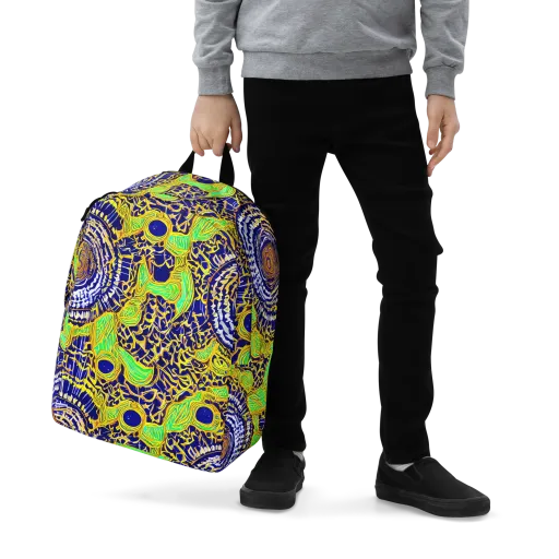 Cobalt Plumage on a Minimalist Backpack