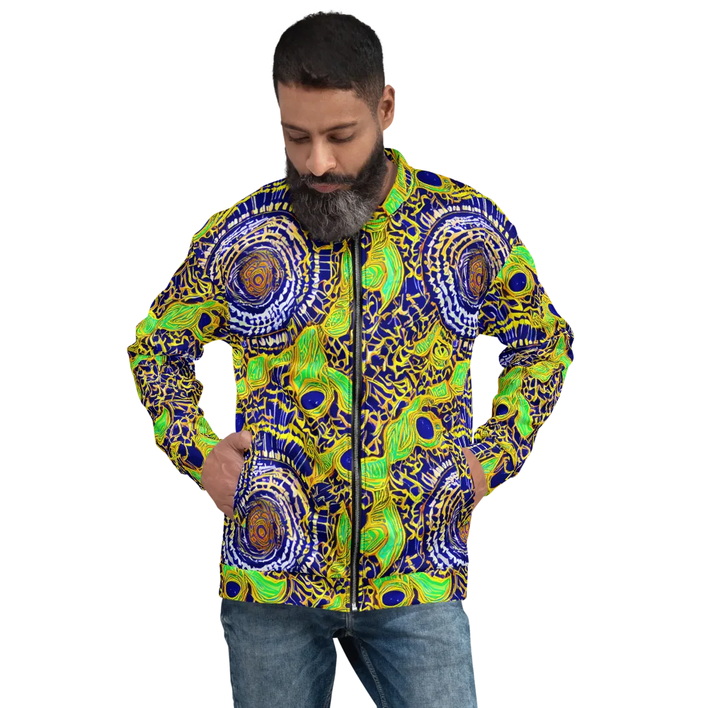 Cobalt Plumage on Bomber Jacket — Front