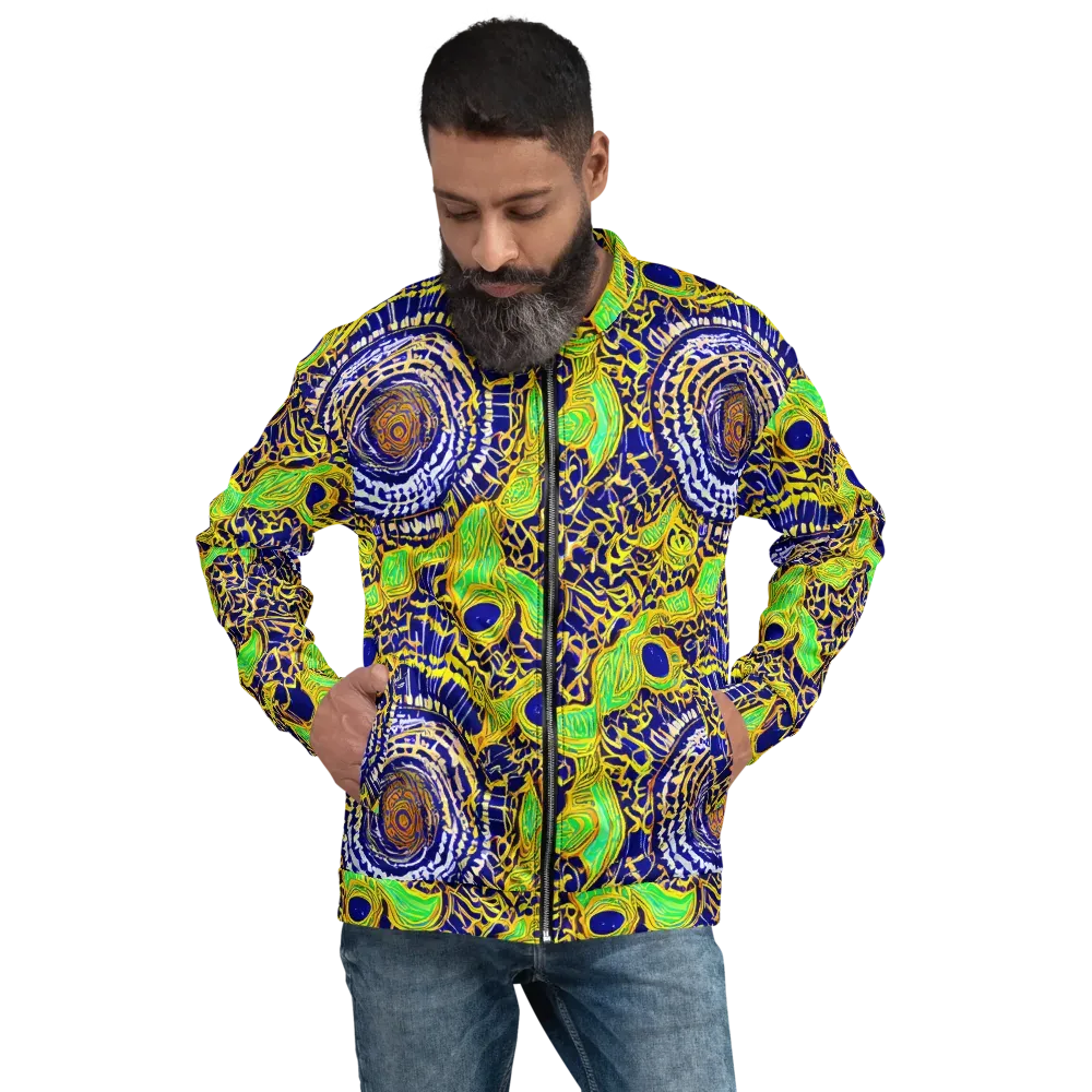 Cobalt Plumage on Bomber Jacket — Front