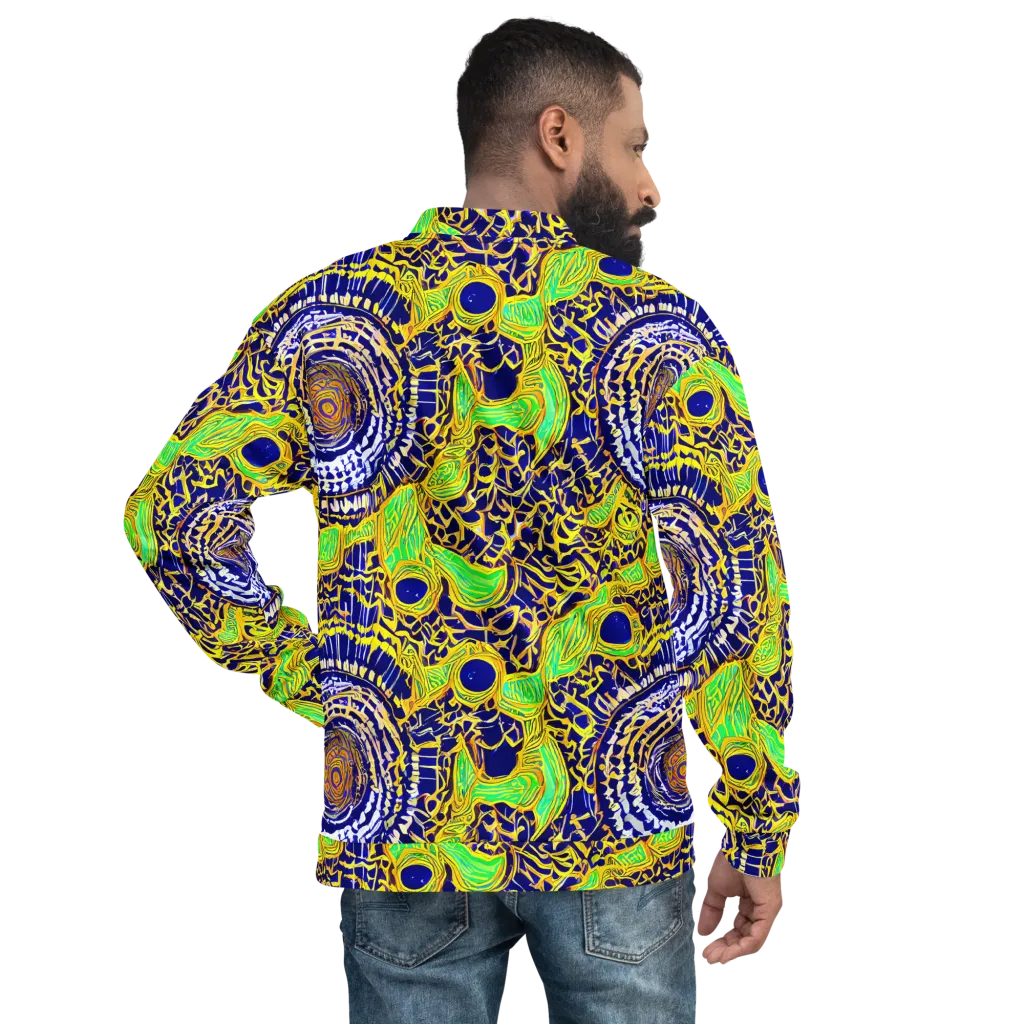 Cobalt Plumage on Bomber Jacket — Back