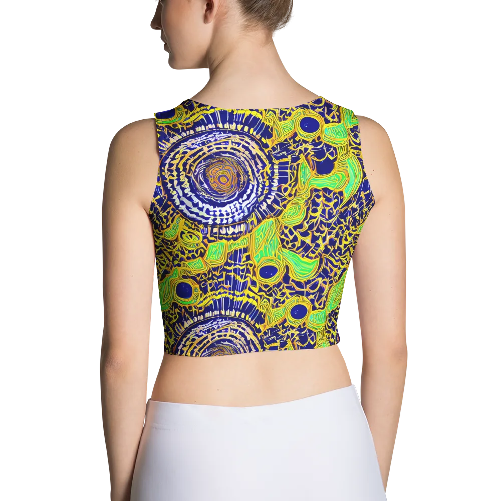 Cobalt Plumage on Crop Top — Back