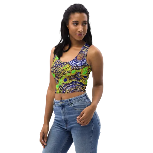 Cobalt Plumage on a Crop Top
