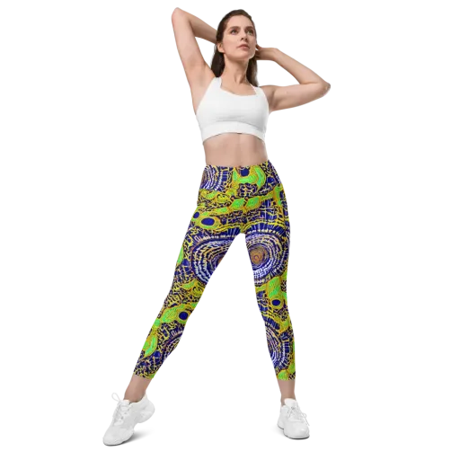 Cobalt Plumage on a Leggings with Pockets