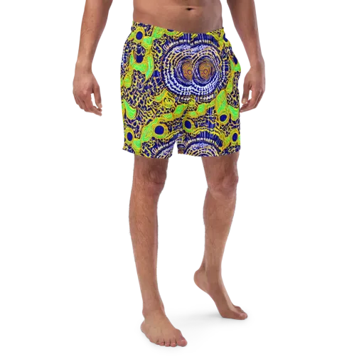 Cobalt Plumage on a Swim Trunks